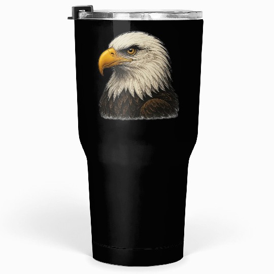 Majestic Bald Eagle Head Illustration Tumblers 30 Oz