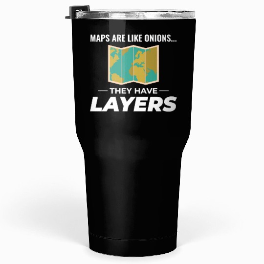 Map Layers GIS Cartography Geographic Data Tumblers 30 Oz
