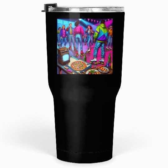 Vibrant Retro Festival Gathering Tumblers 30 Oz