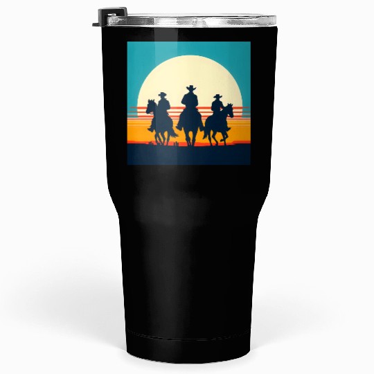 Wild West Sunset Cowboy Tumblers 30 Oz