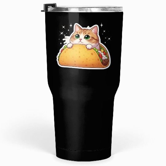 Taco Cat | Cute Kitty in a Taco | Purrfectly Tasty Tumblers 30 Oz