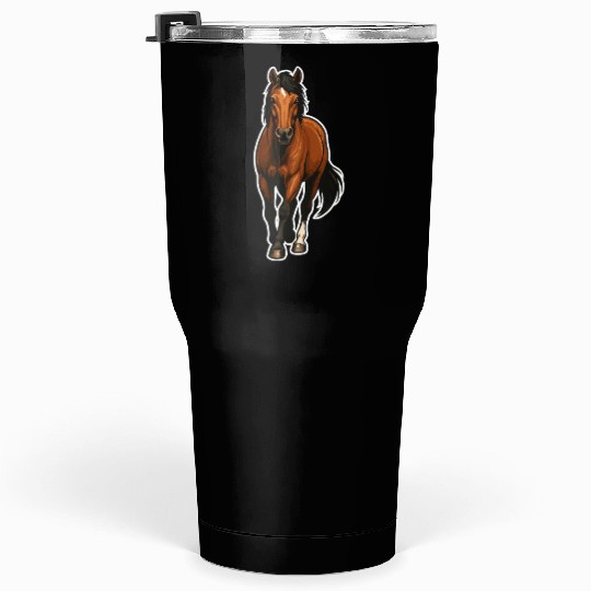 Realistic Brown Horse – Majestic Horse Tumblers 30 Oz
