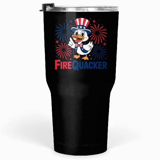Womens Duck Firequacker Patriotic Fourth of July I Tumblers 30 Oz
