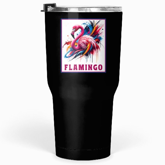 Graffiti Flamingo Explosion Tumblers 30 Oz