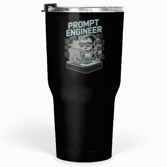 Prompt Engineer AI Robot Programmer Tech Nerd Tumblers 30 Oz