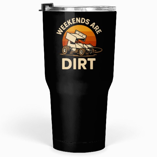 Sprint Car Racing Dirt Track Speed Oval Race Tumblers 30 Oz