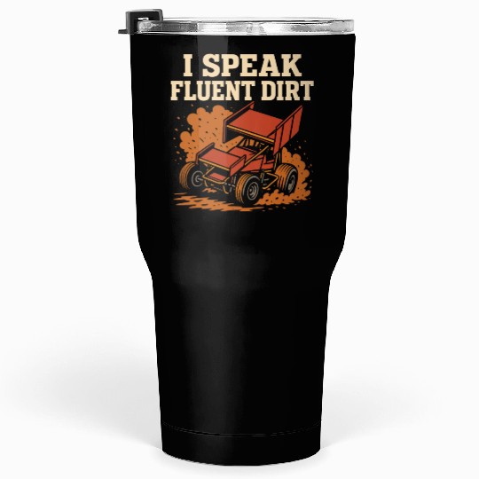 Sprint Car Racing Dirt Track Speed Oval Race Tumblers 30 Oz