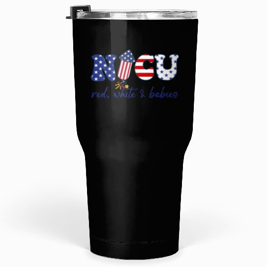 NICU Patriotic Red White Babies Tumblers 30 Oz