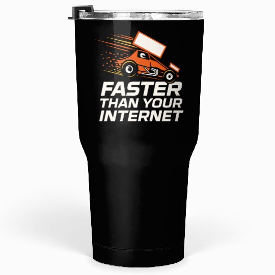 Sprint Car Racing Dirt Track Speed Oval Race Tumblers 30 Oz