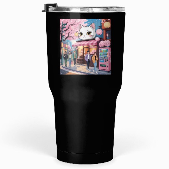 Tokyo Sakura Stroll – Cute Girl Under Cherry Bloss Tumblers 30 Oz