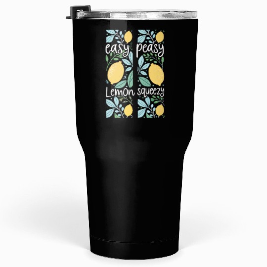 Easy Peasy Lemon Squeezy Cute Lemon Art Tumblers 30 Oz