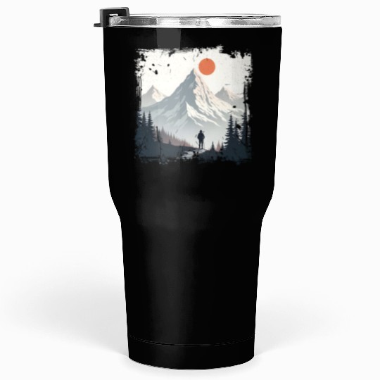 Serene Mountain Wilderness Scene Tumblers 30 Oz