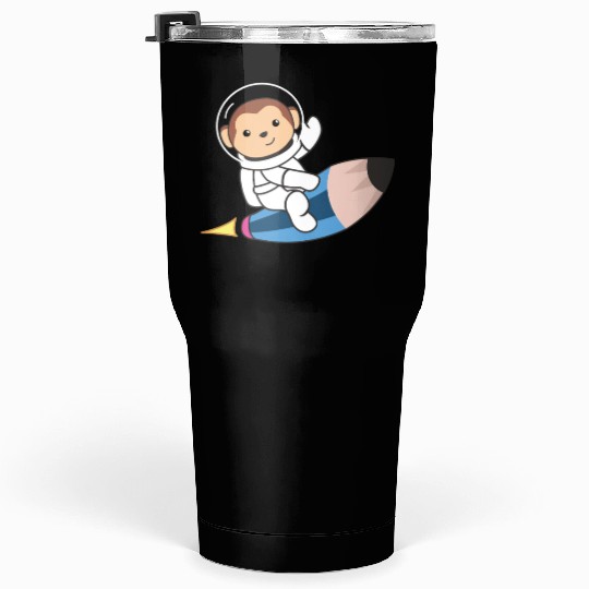 Cute Space Monkey Astronaut Universe Tumblers 30 Oz