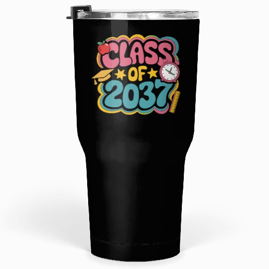 Class of 2037 Grow With Me, groovy back to school Tumblers 30 Oz