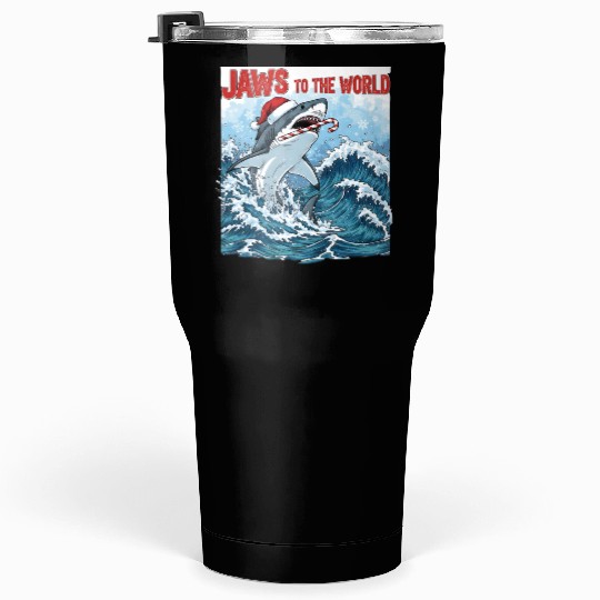 Jaws to the World – Christmastime Shark Attack Tumblers 30 Oz