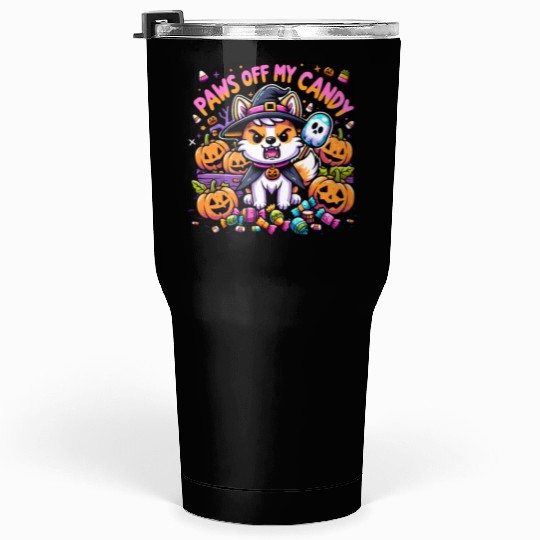 Halloween Welsh Corgi Witch Paws Off My Candy Tumblers 30 Oz
