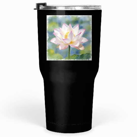 Serene Water Lily Floral Print Tumblers 30 Oz