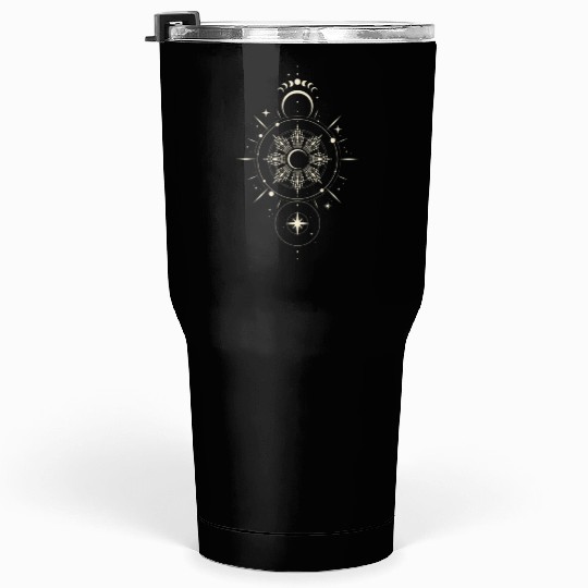Celestial Mandala Sun and Moon Design Tumblers 30 Oz