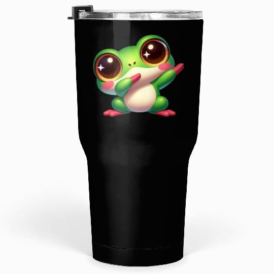 Cute frog dab dance gamer chibi cartoon kawaii Tumblers 30 Oz