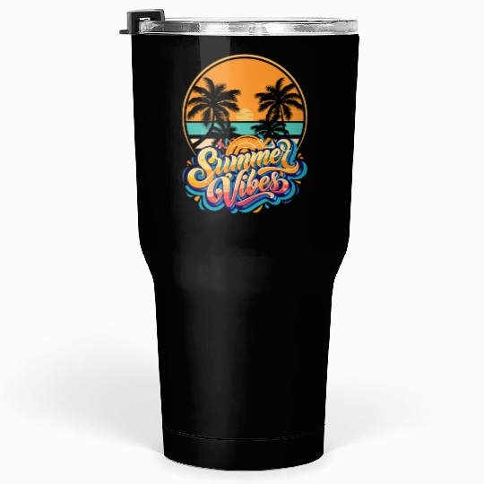 Tropical Sunset Summer Vibes Design Tumblers 30 Oz