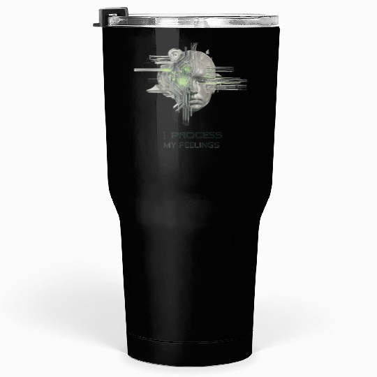 Futuristic Human-AI Fusion Design Tumblers 30 Oz