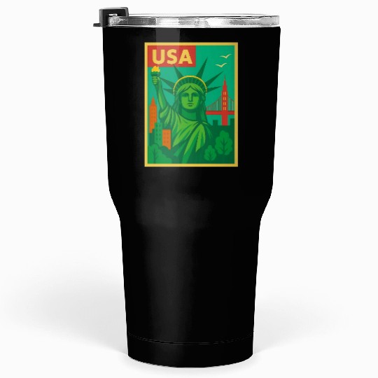 Iconic Statue of Liberty Urban Artwork  Tumblers 30 Oz