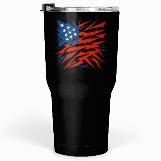 Abstract American Flag Deconstructivism Style Tumblers 30 Oz