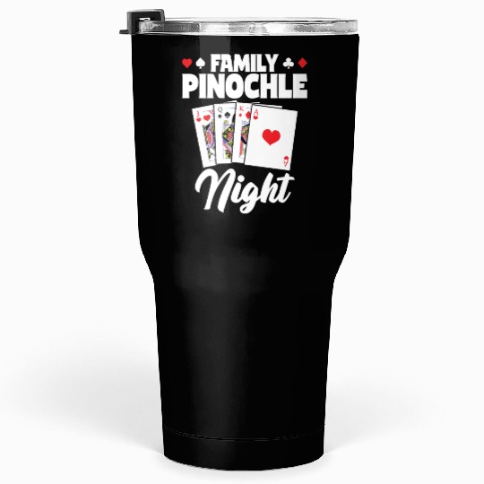 Family Pinochle Night Melding Card Game Tumblers 30 Oz