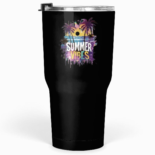 Tropical Sunset Summer Vibes Design Tumblers 30 Oz