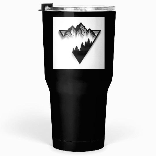 Mountain Skyline with Forest Silhouette Tumblers 30 Oz