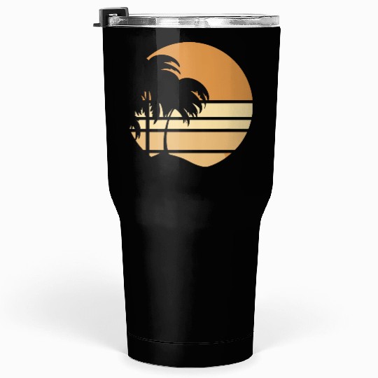 Sunset Palm Silhouette Design Tumblers 30 Oz