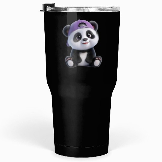 Adorable Panda Boy with Cap Tumblers 30 Oz