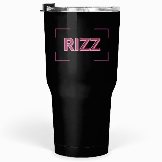 Neon RIZZ Retro Typography Design Tumblers 30 Oz