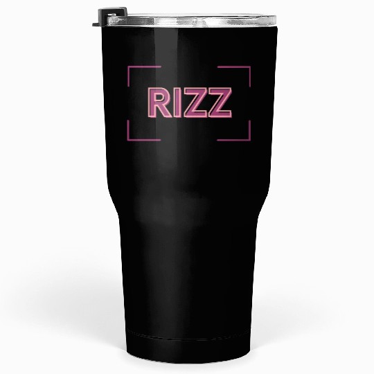 Neon RIZZ Retro Typography Design Tumblers 30 Oz