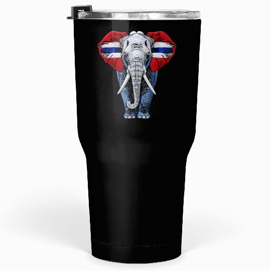 Thailand Elephant Red White Blue National Flag Cul Tumblers 30 Oz