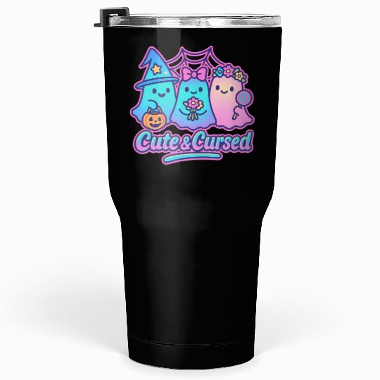 Whimsical Halloween Ghost Trio Tumblers 30 Oz