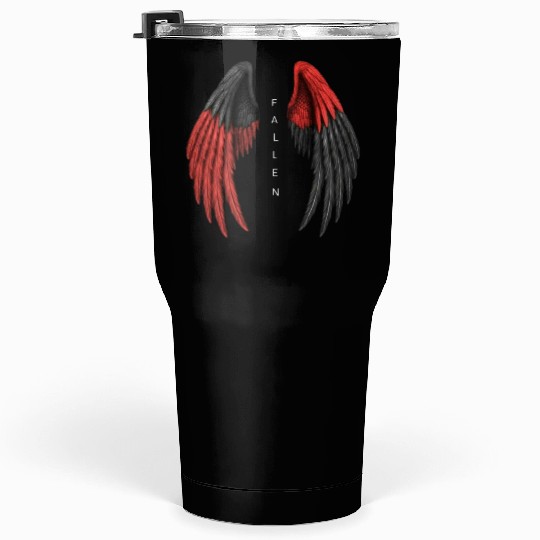 Red and Black Angel Wings Illustration Tumblers 30 Oz