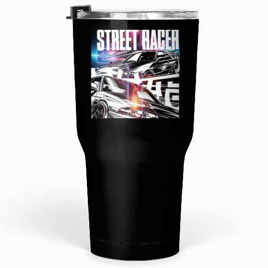 Neon Street Racer Illustration Tumblers 30 Oz