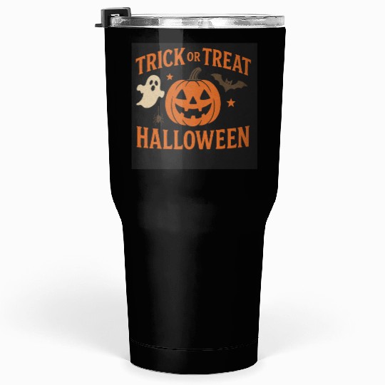 Halloween Trick or Treat Pumpkin Design Tumblers 30 Oz