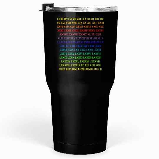 Latin Numbers - 7Color Tumblers 30 Oz