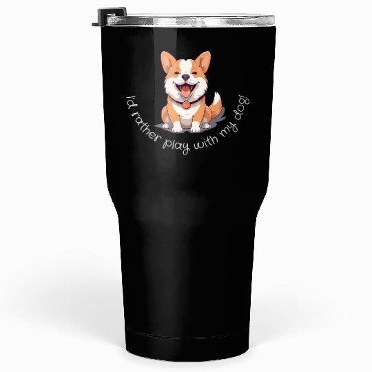 Joyful Corgi Playfulness Design Tumblers 30 Oz