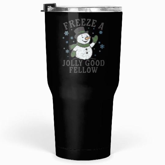 Frosty Snowman Jolly Greeting Design Tumblers 30 Oz