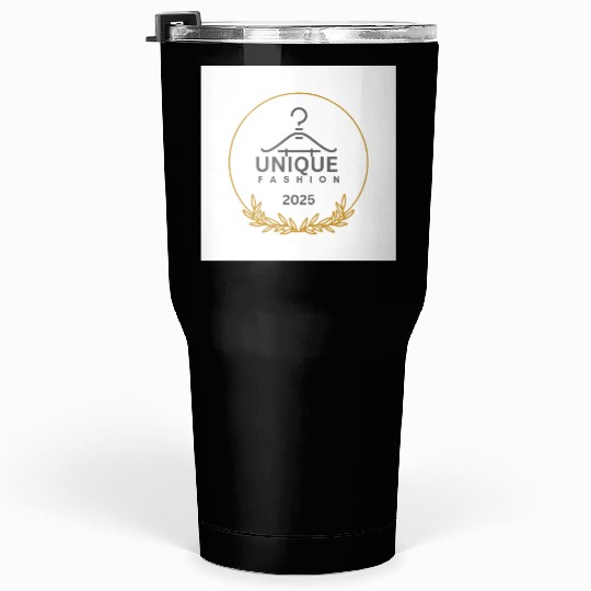 Black And Gold Minimalist Fashion Logo Tumblers 30 Oz