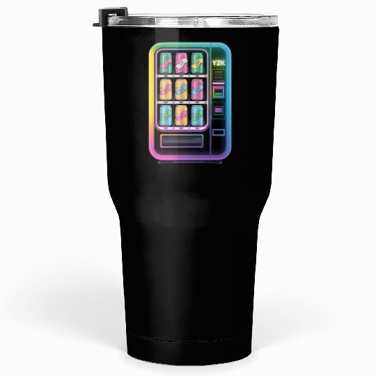 Y2K Cyber Vending Machine with Iridescent Drinks Tumblers 30 Oz