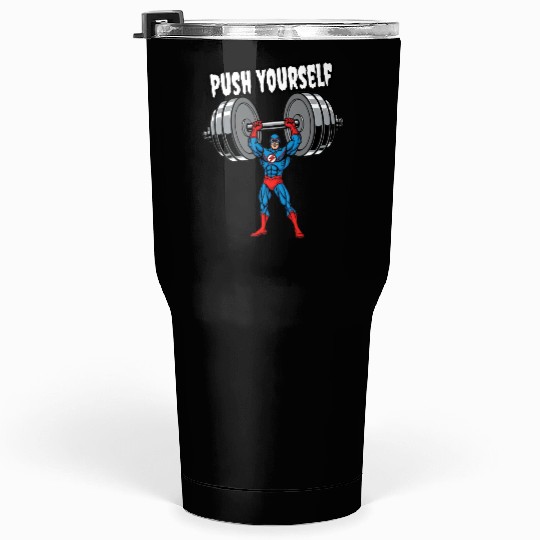 Superhero Push Yourself Gym Tumblers 30 Oz Tumblers 30 Oz