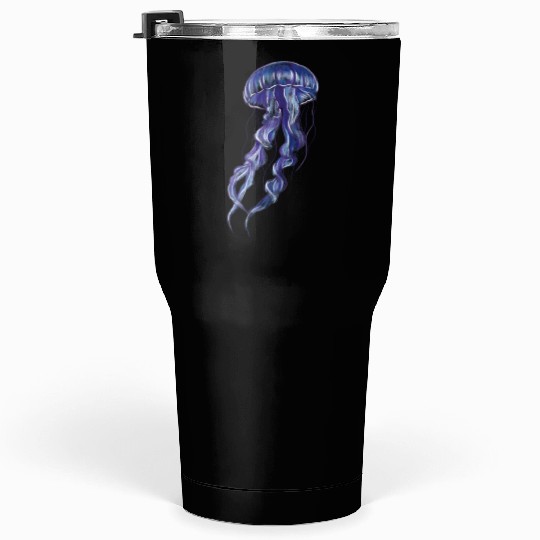 Bioluminescent Purple Jellyfish Illustration Tumblers 30 Oz