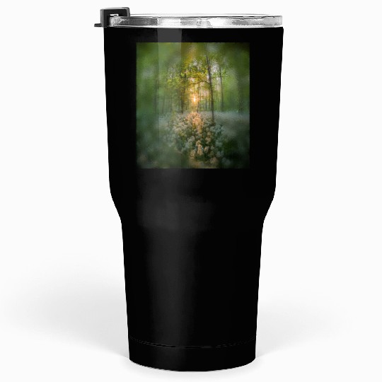 Sunlit Forest with Wildflowers Tumblers 30 Oz