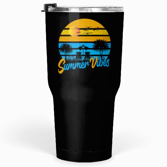 Tropical Summer Vibes Sunset Scene Tumblers 30 Oz
