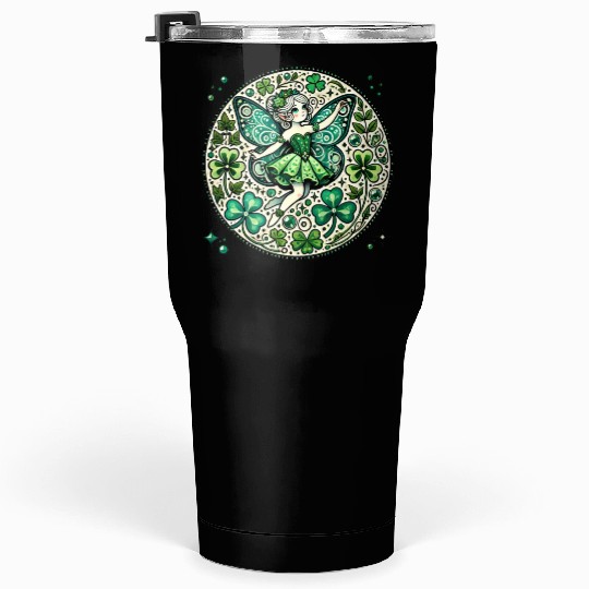 Emerald Fairy Flower Circle Tumblers 30 Oz