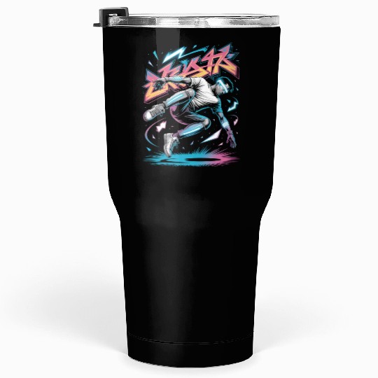 Cyber Skater Skateboarder Streetwear Futuristic Tumblers 30 Oz